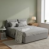 Talamo Italia - Rita Doppelbett, Bettkasten mit Stoffbezug, 100 % Made in Italy, Öffnung vorne, inklusive…