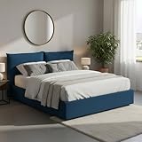 Talamo Italia - Tiziana Doppelbett, Bettkasten mit Stoffbezug, 100 % Made in Italy, Öffnung vorne, geeignet…