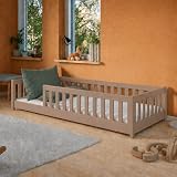 Kids Collective Kinderbett Bodenbett 80x160 cm mit Rausfallschutz & Lattenrost Montessori Bett Bed Gitterbett…