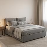 Talamo Italia - Queensize-Bett Miriam, Bettkasten mit Stoffbezug, 100 % Made in Italy, Öffnung vorne,…